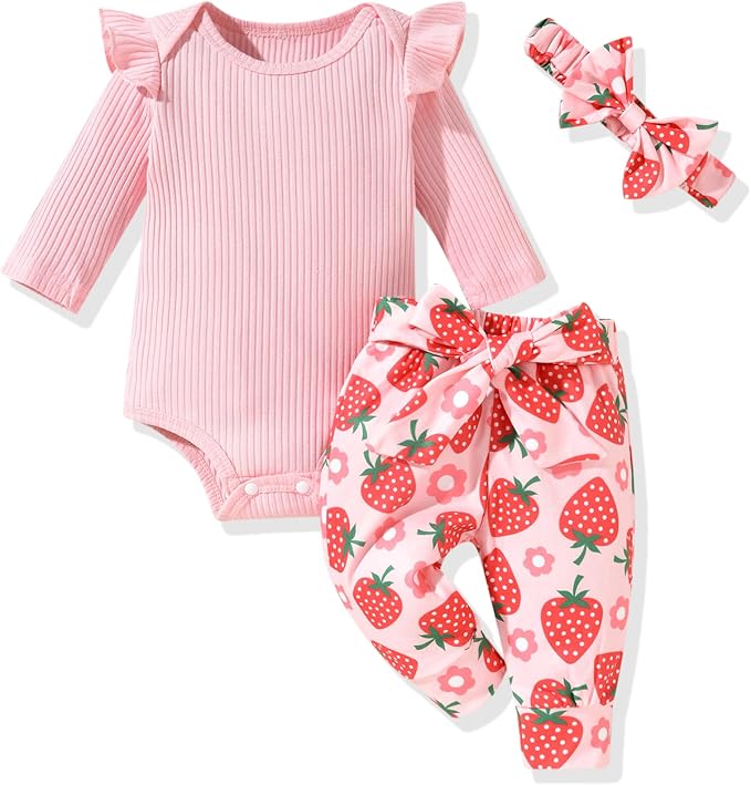 Aalizzwell Preemie Newborn Infant Baby Girls Clothes Ribbed Romper Bodysuit by Aalizzwell