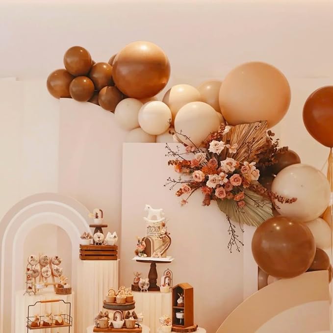 90pack Coffee Balloons Different Size 18/12/10/5 Inch Coffee Balloon Garland - Image 4