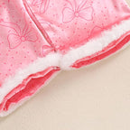 fyclemt Toddler Baby Girl Satin Pajama Set Feather Trim Long Sleeve Button - Image 7