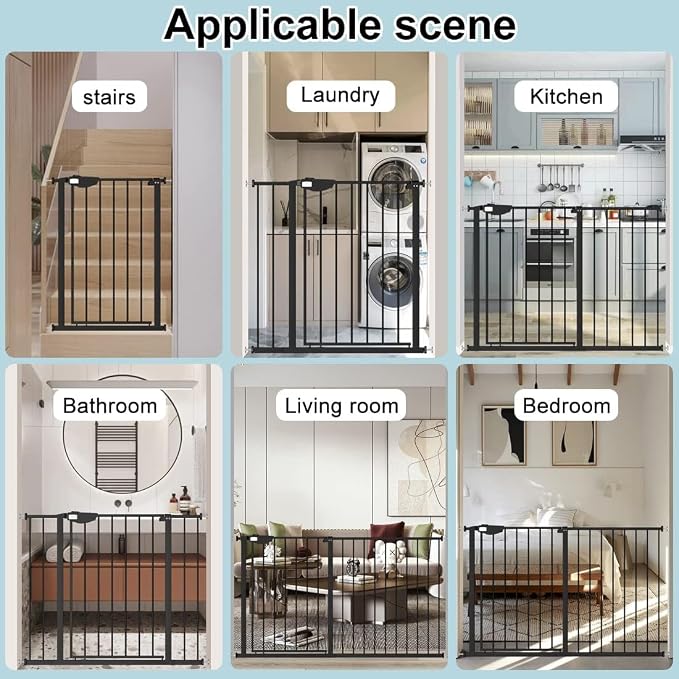 WAOWAO Triple Lock 29.72-47.24" Baby Gate Extra Wide Pressure Mounted Walk - Image 7