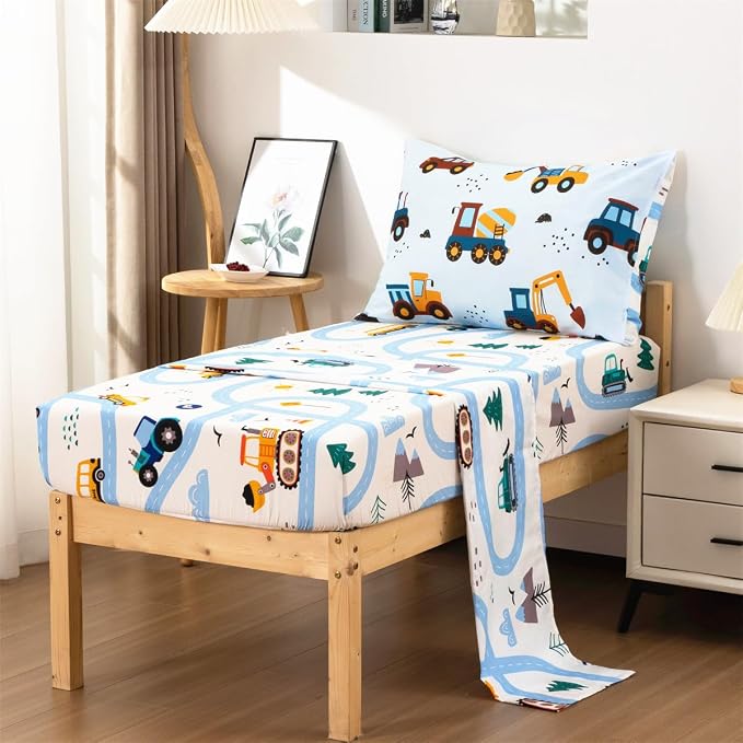 NTBED 4 Pieces Construction Truck Toddler Bedding Set - Image 3