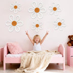 6 Pcs Boho Nursery Decor, Woven Macrame Daisy Flower Wall Hanging in 3 Sizes - Image 7