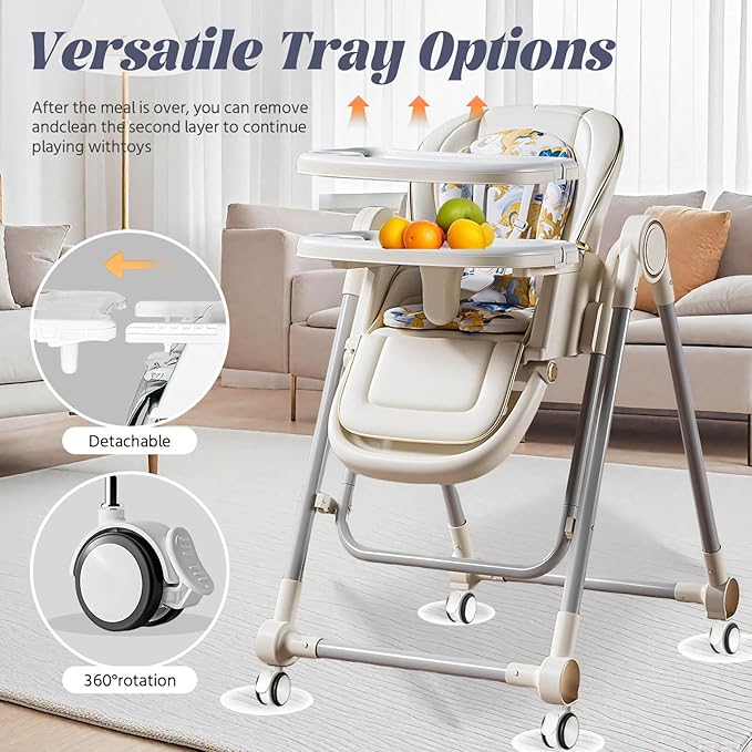 5 in 1 Baby High Chair Swings for Infants Foldable Rocking 8 Level Height - Image 2
