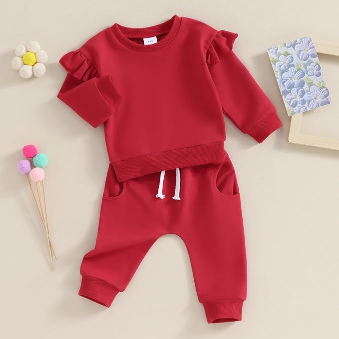 Hnyenmcko Newborn Baby Girl Clothes Waffle Long Sleeve Floral Sweatshirt Shirt - Image 2