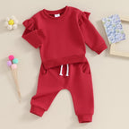 Hnyenmcko Newborn Baby Girl Clothes Waffle Long Sleeve Floral Sweatshirt Shirt - Image 2