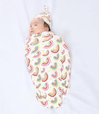 Newborn Swaddle Blanket with Hat Set, Unisex Baby Receiving Blanket Nursery Wrap - Image 6