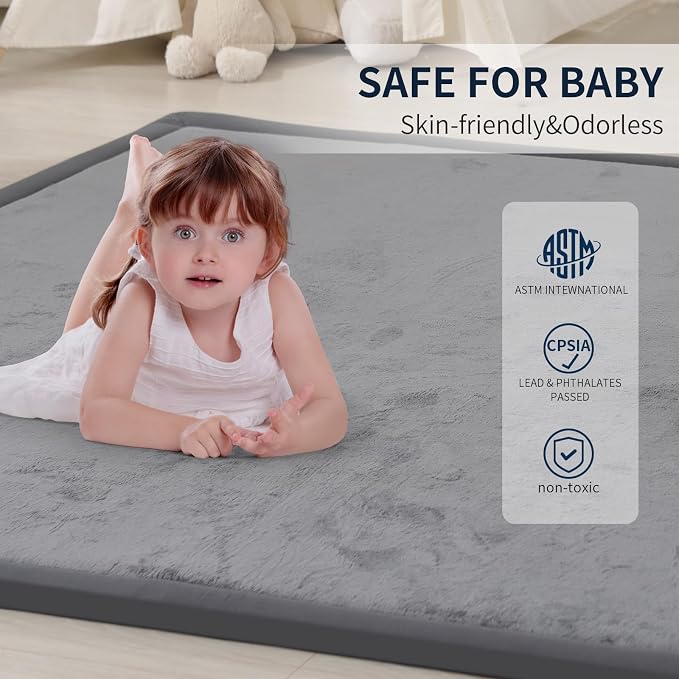 ACOMOPACK Baby Play Mat for Floor 1.3" Thick Memory Foam Play Mat 79"×157" - Image 5