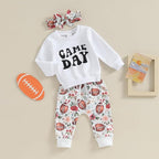 3Pcs Baby Girl Outfits Daisy Sweatshirt + Pants + Headband Infant Fall Winter - Image 6