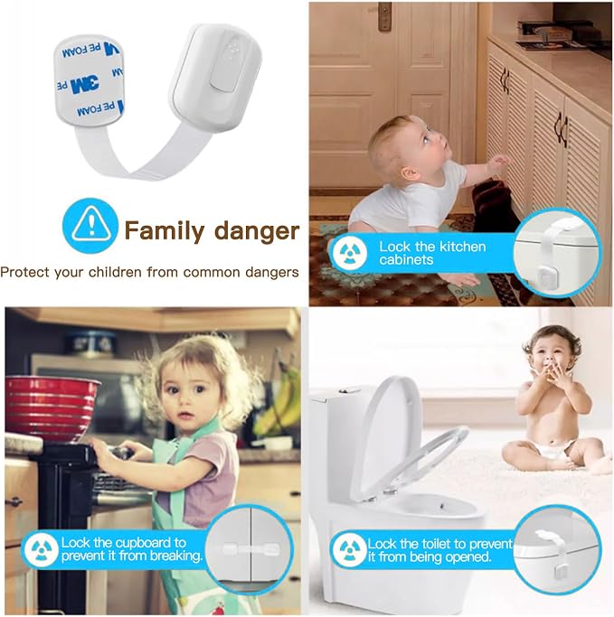Cabinet Locks Baby Proofing No Drill, Door Locks - Image 3