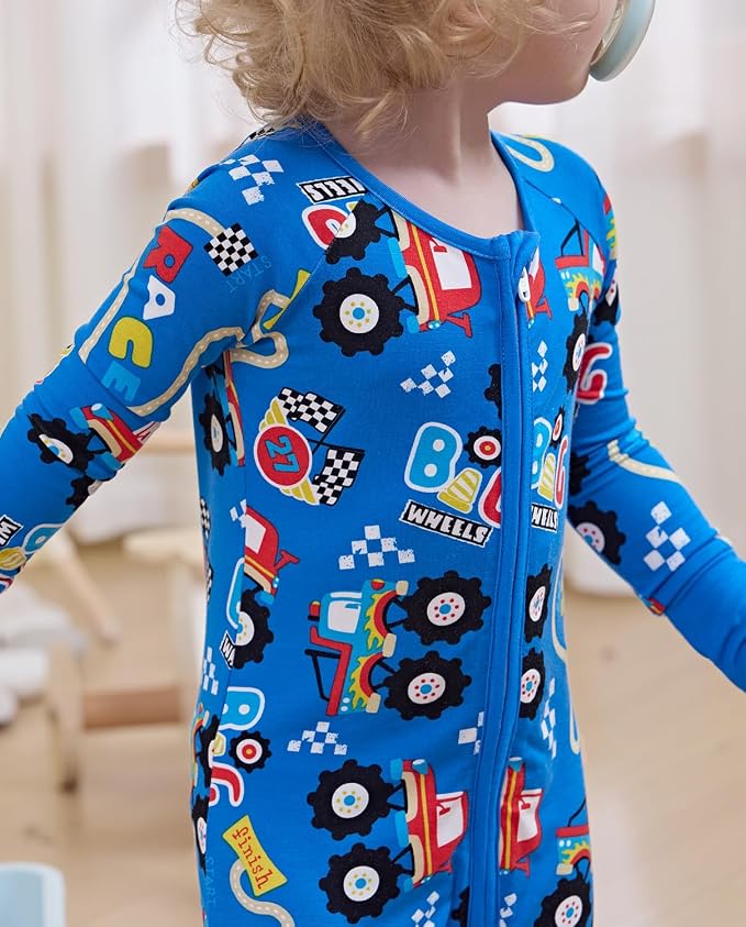 Bamboo Viscose Baby Convertible Footie Pajama, Zipper Pajamas - Image 2