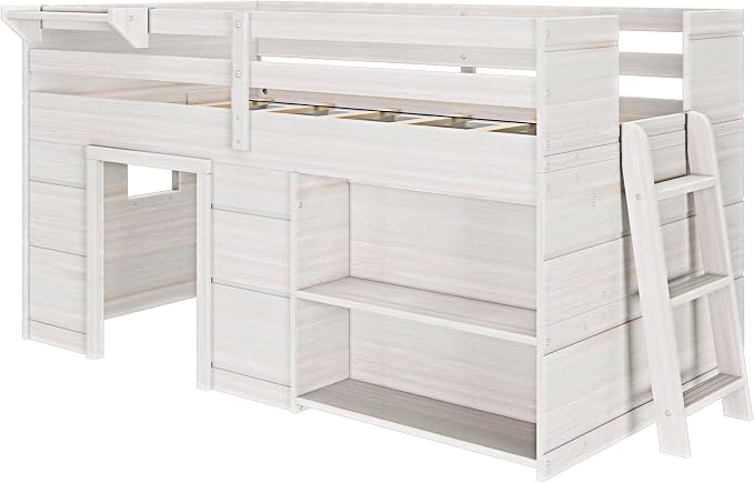 Max & Lily Modern Farmhouse Twin Low Loft Bed - Image 3