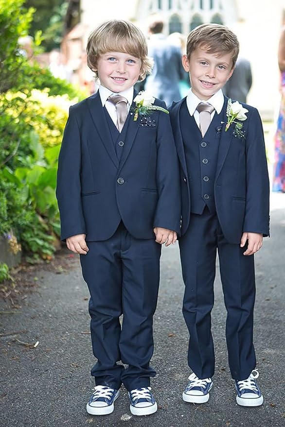 Boys' Formal Suit Set Slim Fit Kids Formal Suits Toddler Tuxedo Wedding Prom - Image 4