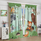 Forest Animals Curtains Colorful Forest Cartoon Cute Fox Bear Giraffe - Image 4