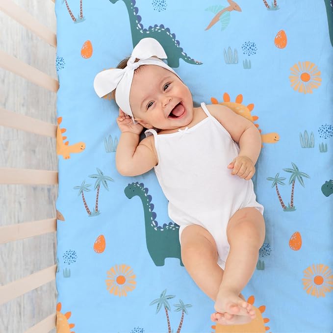 UOMNY Crib Sheet, Dinosaur Crib Sheets Baby Sheet - Image 5