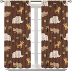 Jungle Safari Animals Blackout Curtains Cartoon Tropical Forest Animals - Image 3
