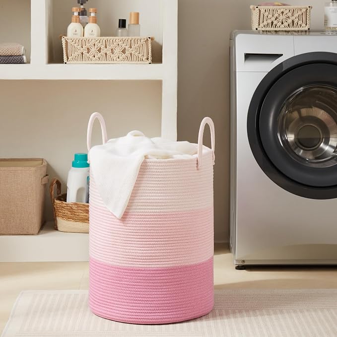 Fiona's magic Cotton Rope Laundry Hamper, Tall Woven Laundry Basket Storage - Image 8