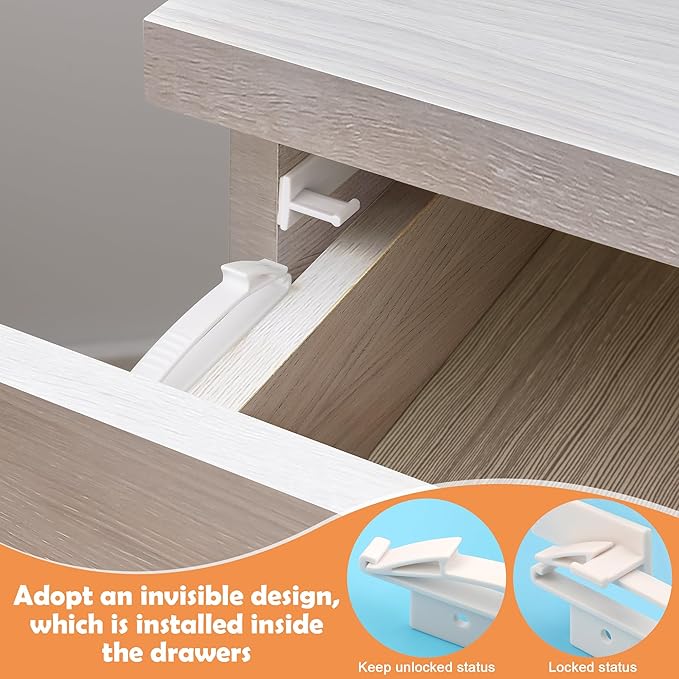 Coolrunner Child Safety Locks, 4 Pack Baby Proofing Drawers Locks, Baby Safety - Image 3
