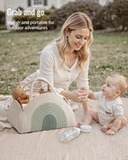 Blissful Diary Baby Diaper Caddy Organizer, Cotton Rope Diaper Caddy Basket - Image 5