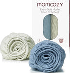 Momcozy Muslin Mini Crib Sheets Fitted by Momcozy