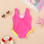 YOUNGER TREE Toddler Swimsuit Girl Cute Stripe One-Piece Ruffle Swimwear Baby - Image 2