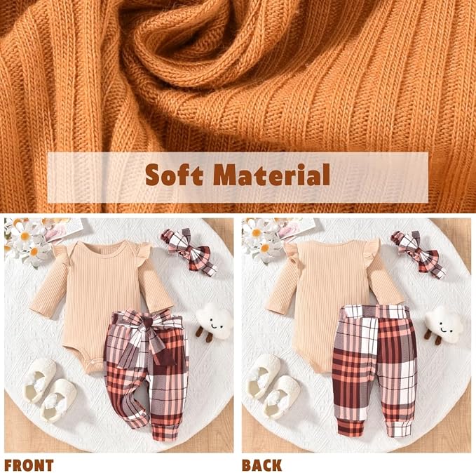 Aalizzwell Preemie Newborn Infant Baby Girls Clothes Ribbed Romper Bodysuit - Image 5