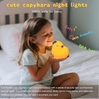 Cute Capybara Night Light, LED Capybara Lamp Rechargeable Touch Bedside Lamp - Image 2