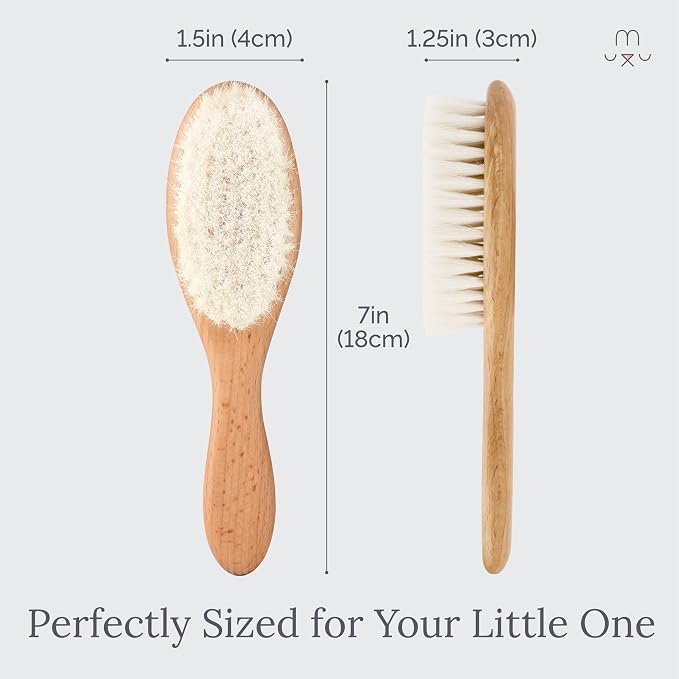 Natemia Wooden Baby Hair Brush & Comb Set - Image 5
