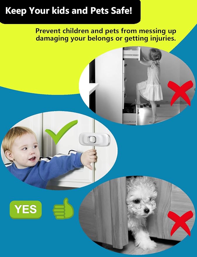 Child Proof Refrigerator Lock, 2 Pack Fridge Locks - Image 5