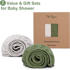 Muslin Changing Pad Cover for Baby Girls Boys-2 Pack 17"x 33" Cotton Soft - Image 2