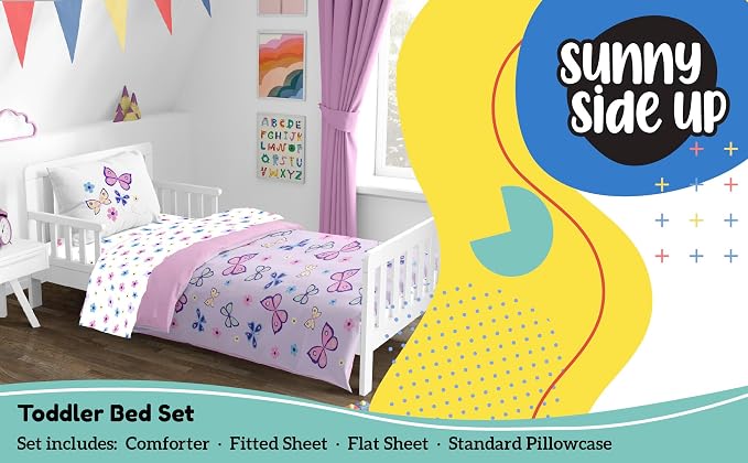 Sunny Side Up Butterfly Toddler Comforter Set - Image 2