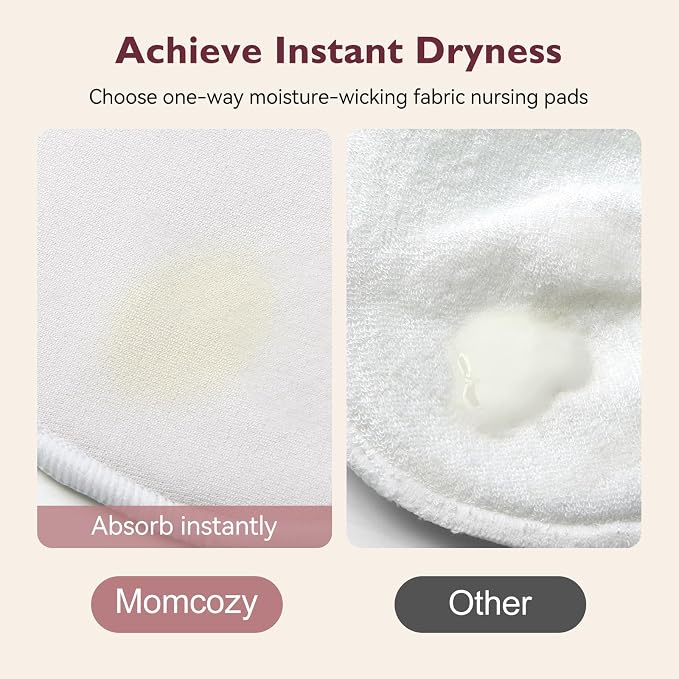Momcozy Reusable Nursing Pads, Innovative Use of One Way Moisture-Wicking - Image 4