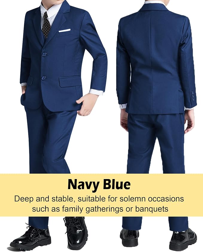 Boys’ Formal Suit 5 Piece Set, Toddler Tuxedos - Image 3