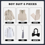 JPF Boy's Formal Suit Set Slim Fit Kids Tuxedo Suits - Image 2
