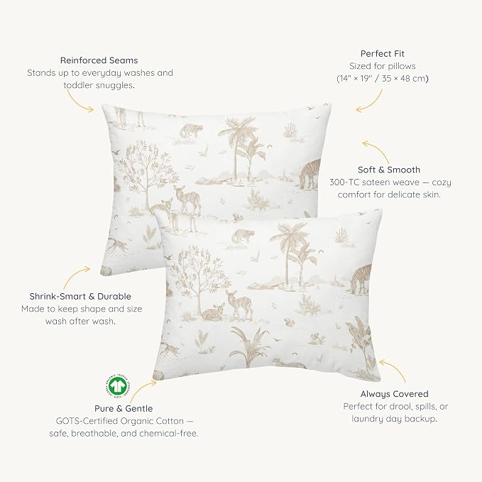Makemake Organics Organic Toddler Pillowcase GOTS Certified Organic Cotton - Image 2