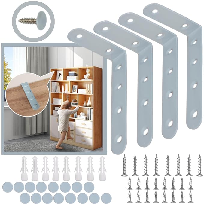 Anti Tip Furniture Anchors for Baby Pet Proofing, Furniture Wall Anchor - Image 2