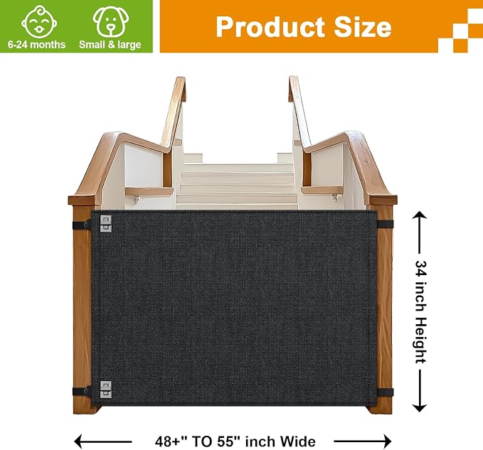 Baby Fabric Gate for Stairs Banisters - Image 4