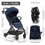 Compact Fold Baby Stroller, Lightweight Travel Toddler Stroller - Image 5