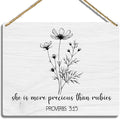 Sahjzk Girl Nursery Decor, She Is More Precious Than Rubies Nursery Scripture by sahjzk