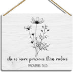 Sahjzk Girl Nursery Decor, She Is More Precious Than Rubies Nursery Scripture by sahjzk