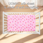 UOMNY Crib Sheet, Strawberry Bow Crib Sheets Baby Sheet - Image 2