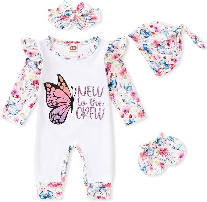 GRNSHTS Newborn Baby Girl Romper Infant Letter Print Jumpsuit Floral by GRNSHTS