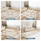 Foldable Wooden Baby Playpen Activity Center, Adjustable Size & Shape Portable - Image 4