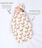 Newborn Swaddle Blanket with Hat Set, Unisex Baby Receiving Blanket Nursery Wrap - Image 4