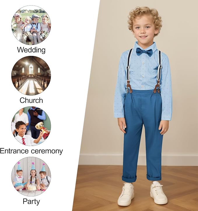 CARETOO Toddler Boy Clothes Suit Gentleman Wedding Outfits Kids Formal Dress - Image 2