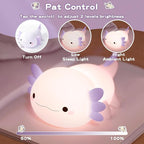 Axolotl Night Light for Kids, Cute Purple Axolotl Lamp, LED Squishy Nursery - Image 2
