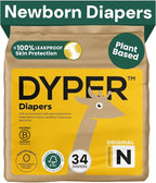 DYPER - Baby Diapers Size 0 - Plant Based Disposable Diapers by DYPER