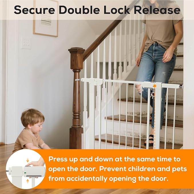 29.5-40.6" Baby Gate for Stairs, Baby Safety Essentials, Auto Close Gate for - Image 2