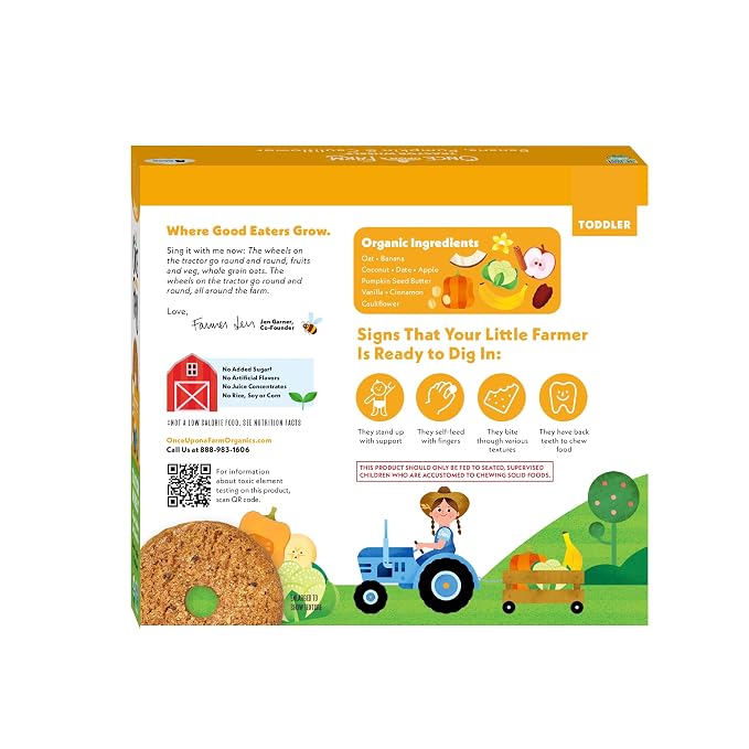 Once Upon A Farm Organic Toddler Soft Baked Bar, Pumpkin and Cauliflower - Image 8