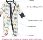 Baby Footed Pajamas with Mittens Rayon from Bamboo 2pcs Newborn Infant 2-way - Image 2