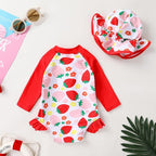 Infant Baby Girl Swimsuit One-Piece Long Sleeve Rash Guard - Image 3